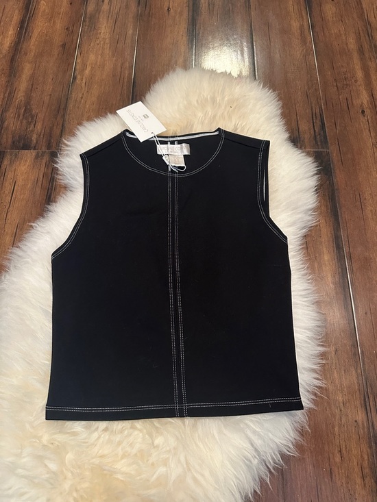 Caroline Constas Tops - Caroline Constas Black Tank with White Contrast Stitching
